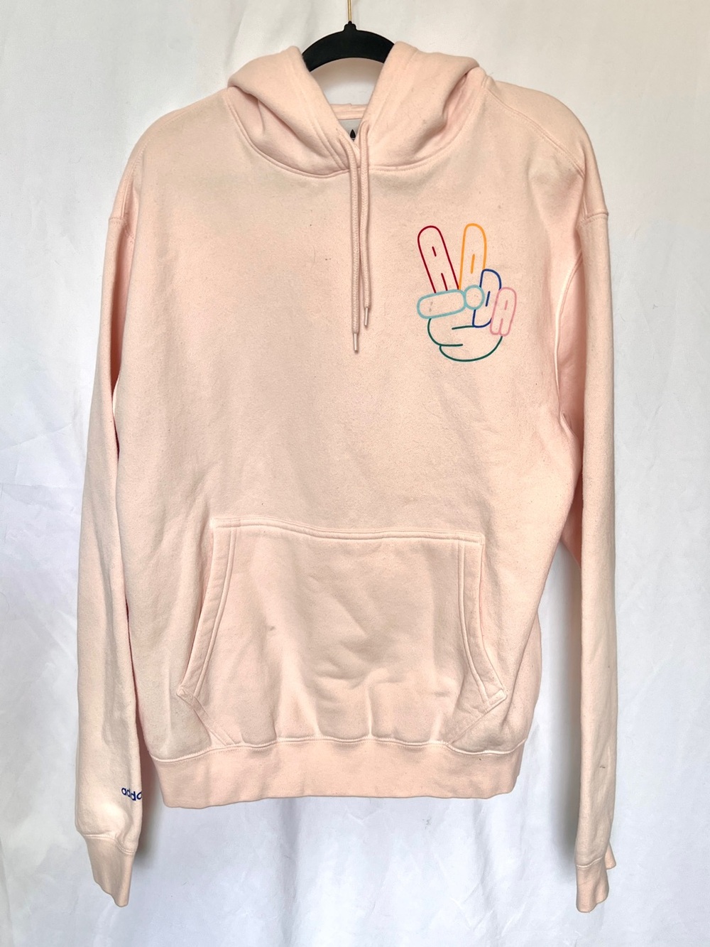 Adidas Pastel Pink Peace Sign Hoodie